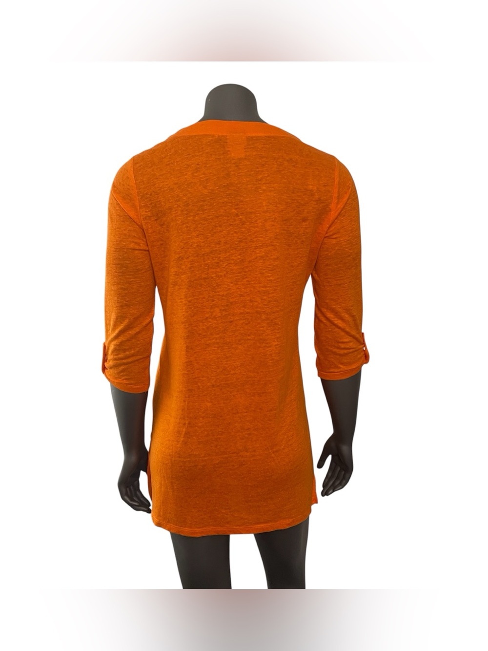 Chico’s Linen Tunic Top Women’s XS 00 Orange Longline Colorful Beach Lounge - Picture 3 of 8